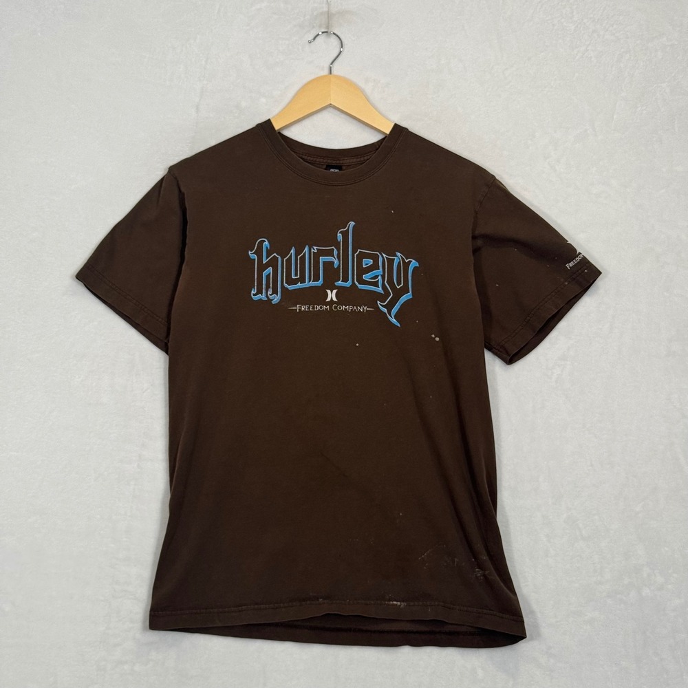 Hurley Brown Freedom Company Graphic T-Shirt Medium